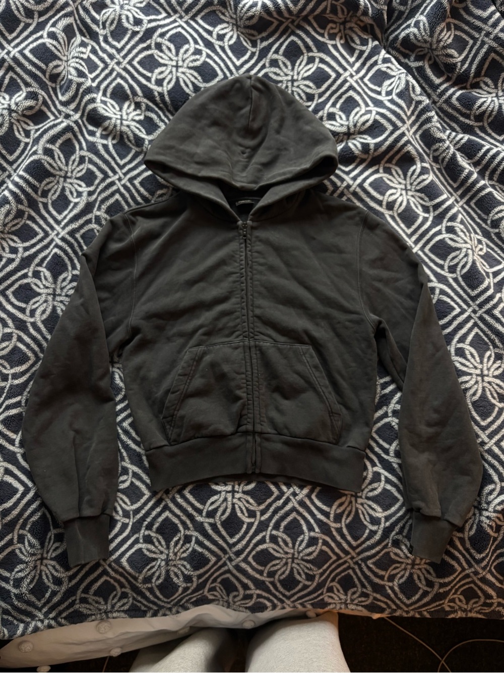 Black Zip-Up Hooded Jacket